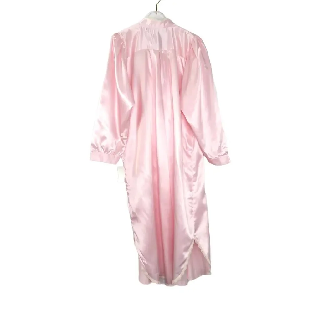 Jilandre 1980s Vintage Pink SatinNightgown Lingerie Medium NWT Deadstock - Picture 2 of 5